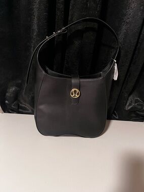 lululemon athletica Black Shoulder Hobo with Gold Logo